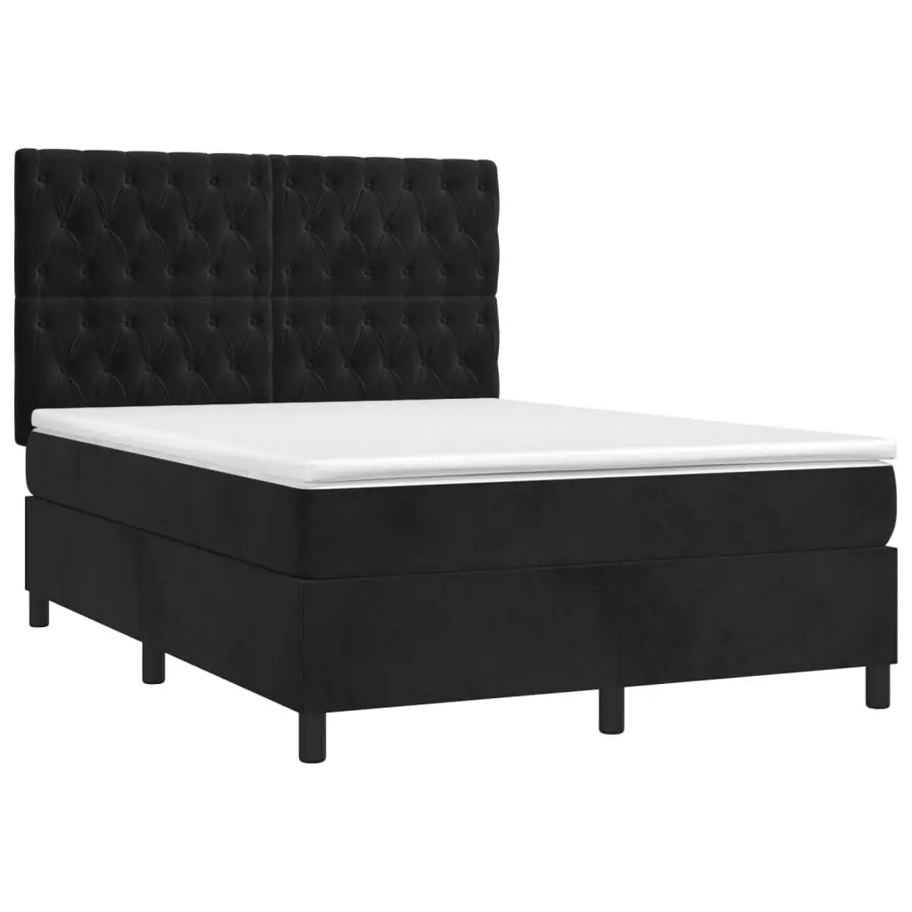 Double Box Spring Bed with LED Headboard
