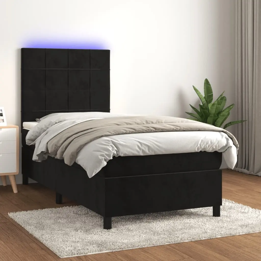 Box Spring Bed with Pocket Spring Mattress and LED Headboard