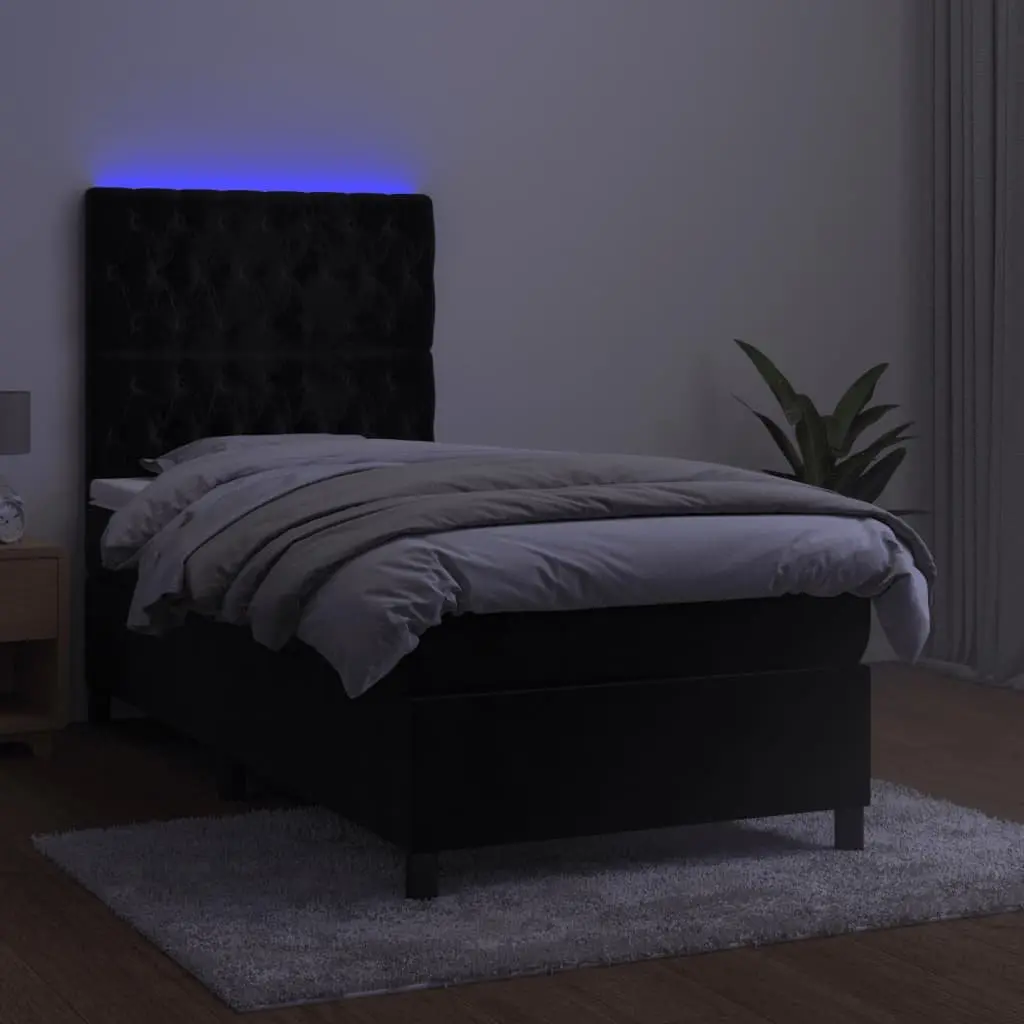 Box Spring Bed with Pocket Spring Mattress and LED Headboard