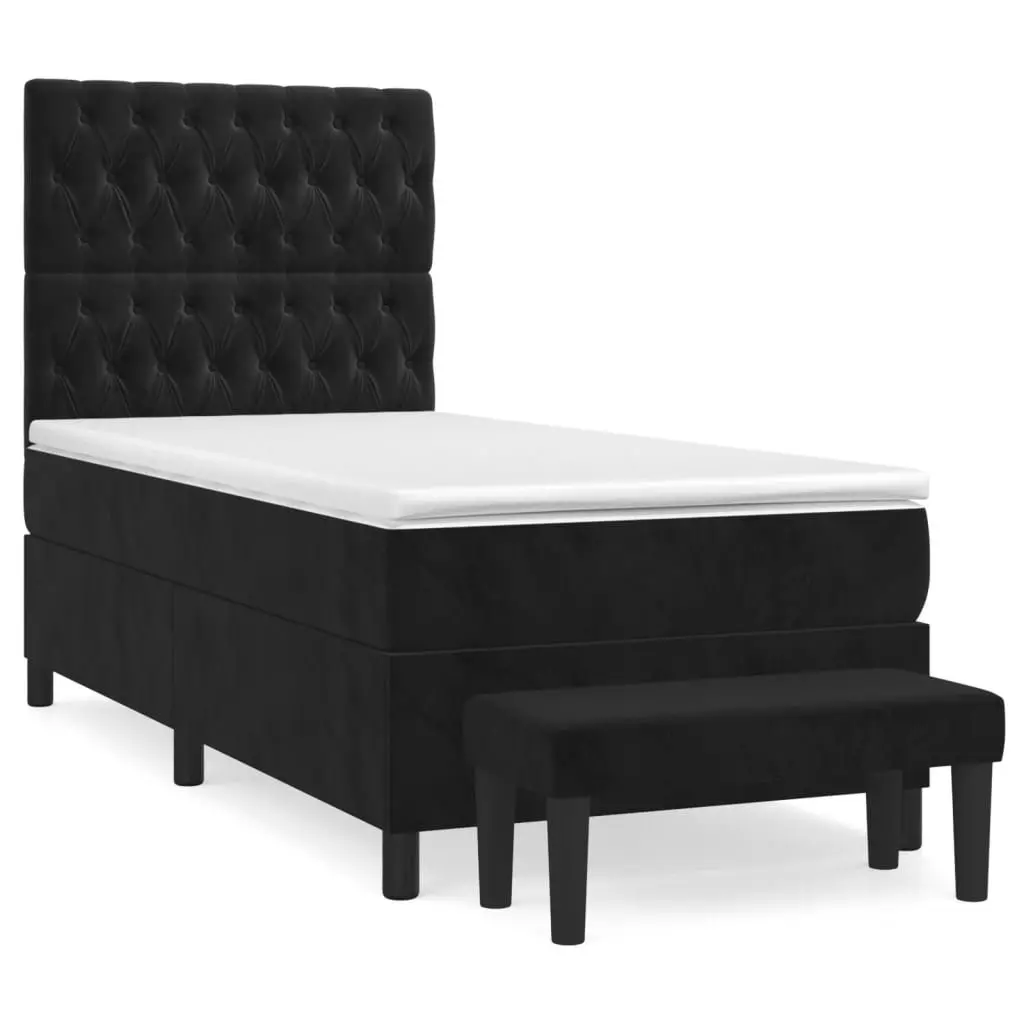 King Single Box Spring Bed with Velvet Mattress