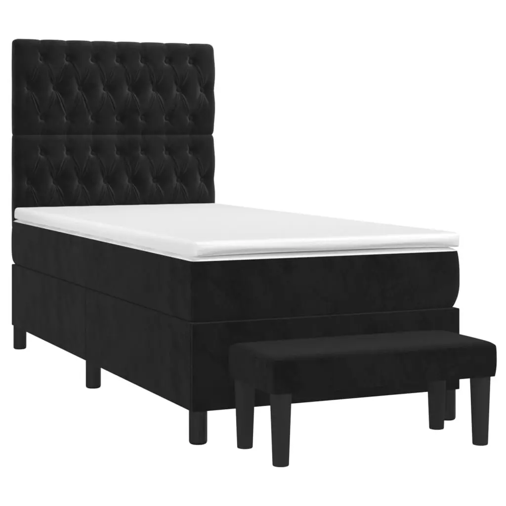King Single Box Spring Bed with Velvet Mattress