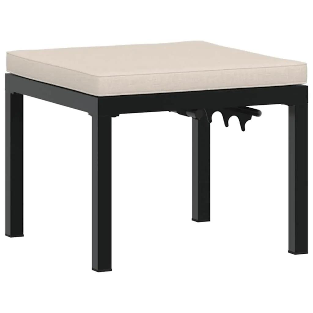 Garden Bench Set Powder-coated Steel 4 Piece Black