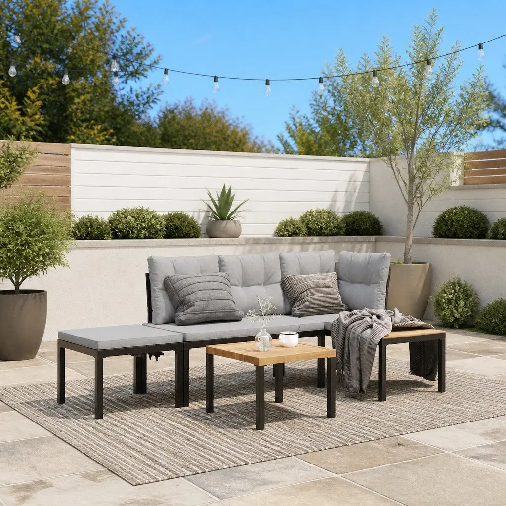 Outdoor Garden Bench Set with Cushions