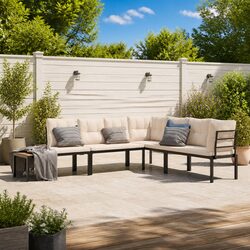 Durable 4-Piece Garden Bench Set with Cushions