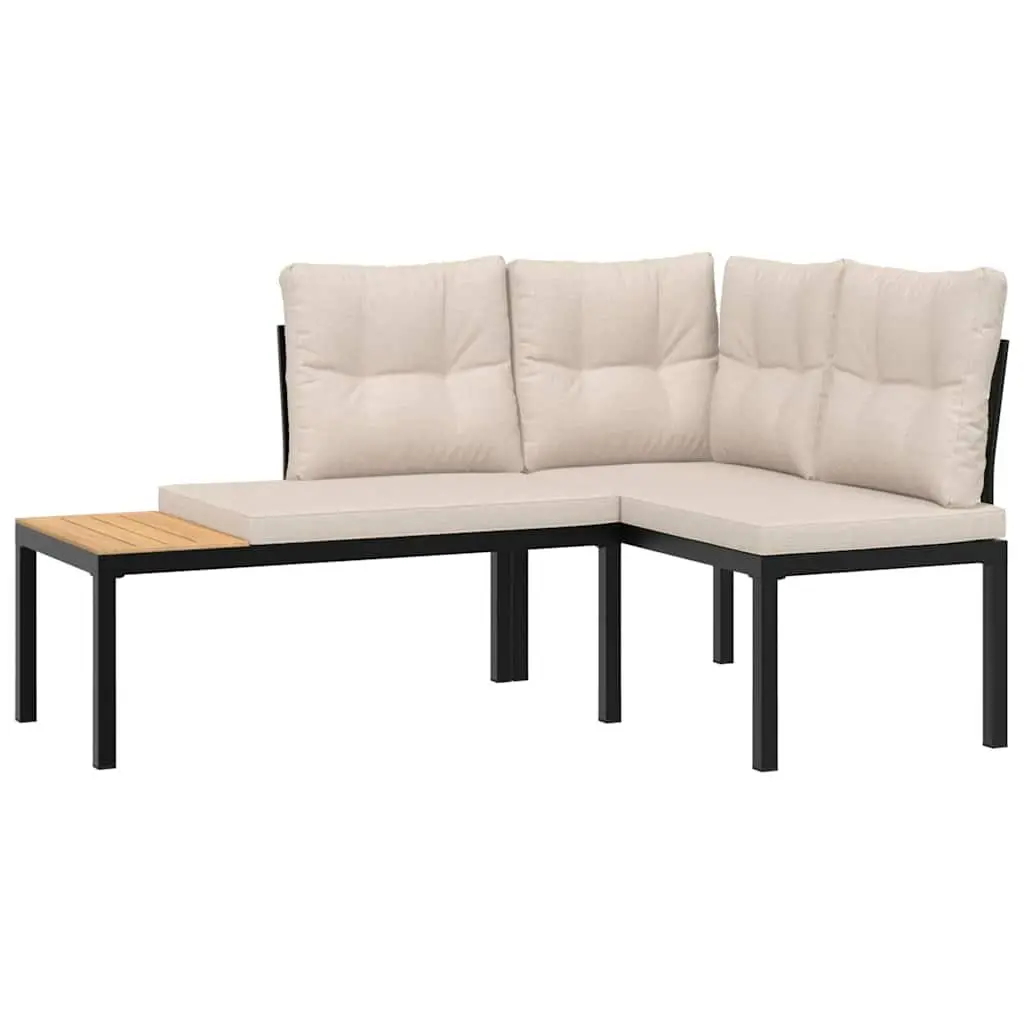 4-Piece Garden Bench Set with Cushions