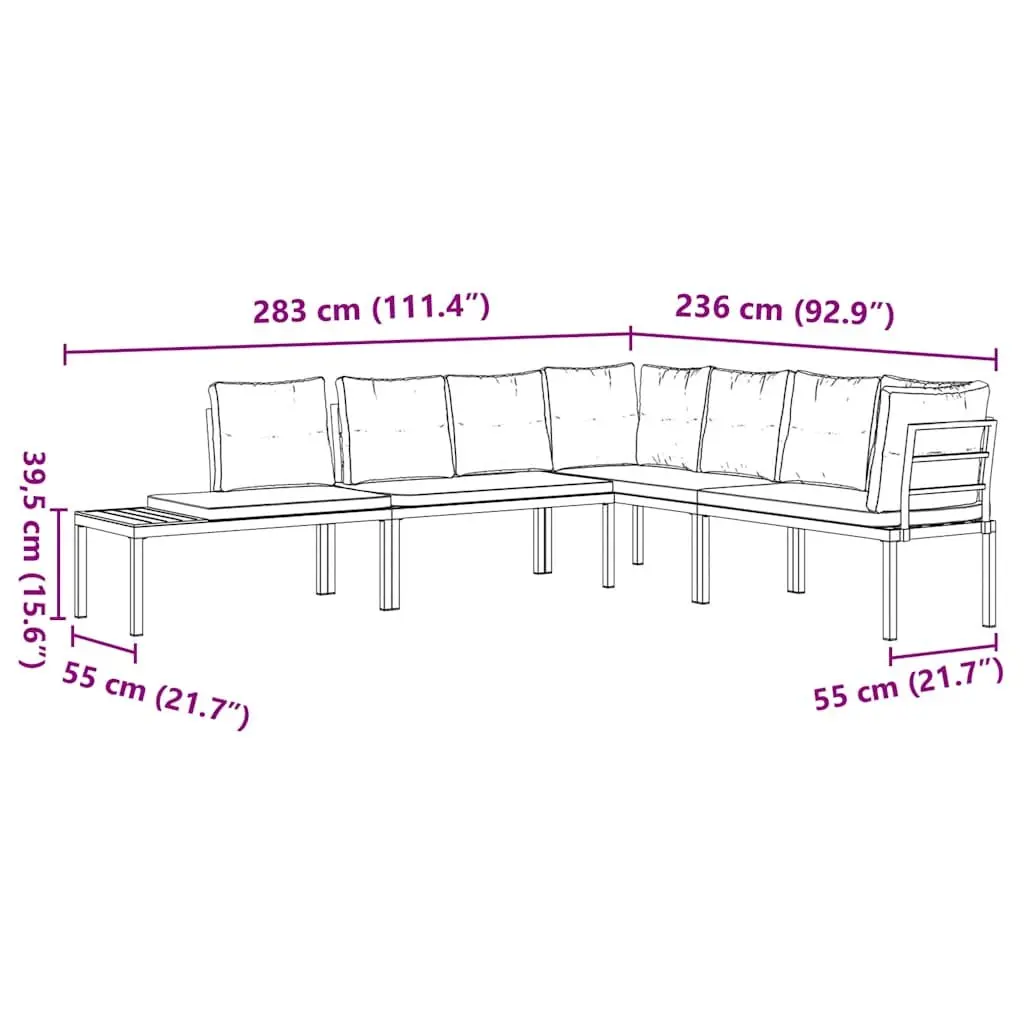 4-Piece Garden Bench Set with Cushions