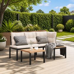 Durable Outdoor Garden Bench Set with Cushions