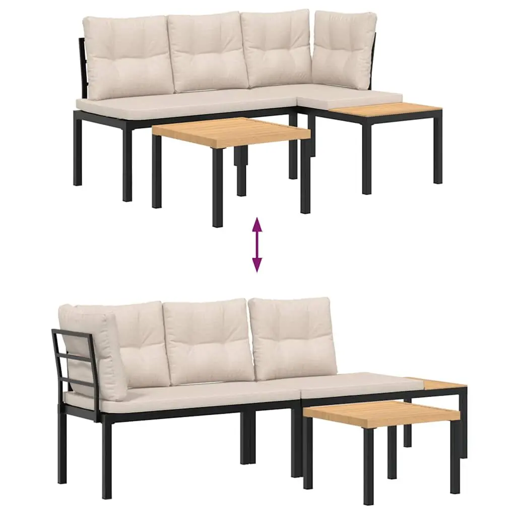 Outdoor Garden Bench Set with Cushions