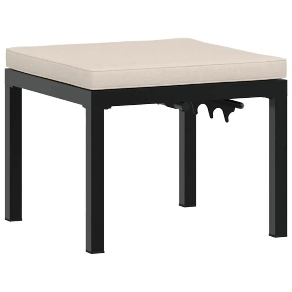 3-Piece Black Garden Bench Set with Cushions