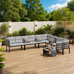 Durable 6-Piece Garden Sofa Set with Cushions