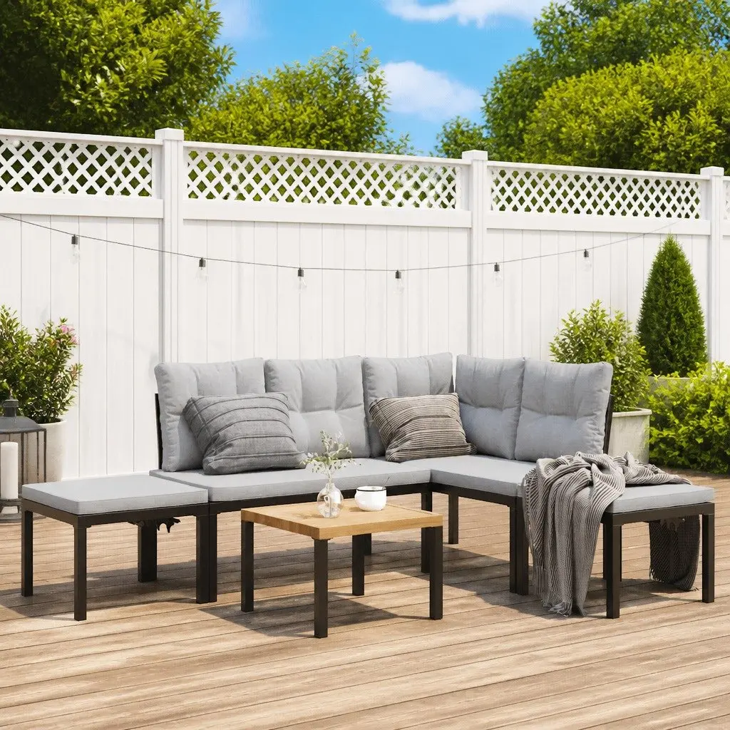 Outdoor Furniture Light Grey 5-Piece Garden Sofa Set