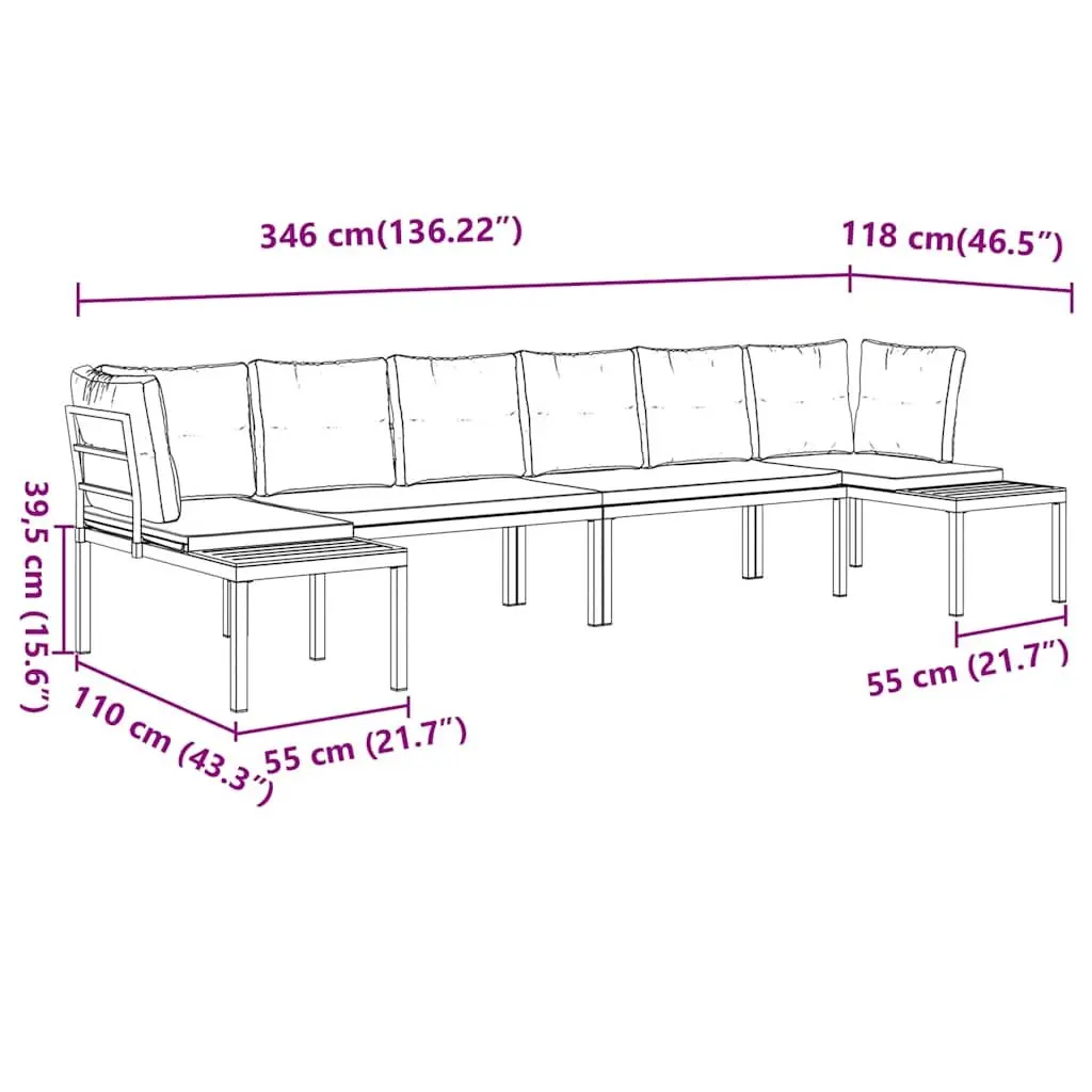 4 Piece Garden Sofa Set with Cushions