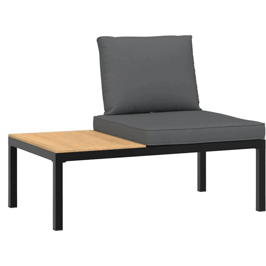 3 Piece Outdoor Garden Sofa Set Aluminium Black