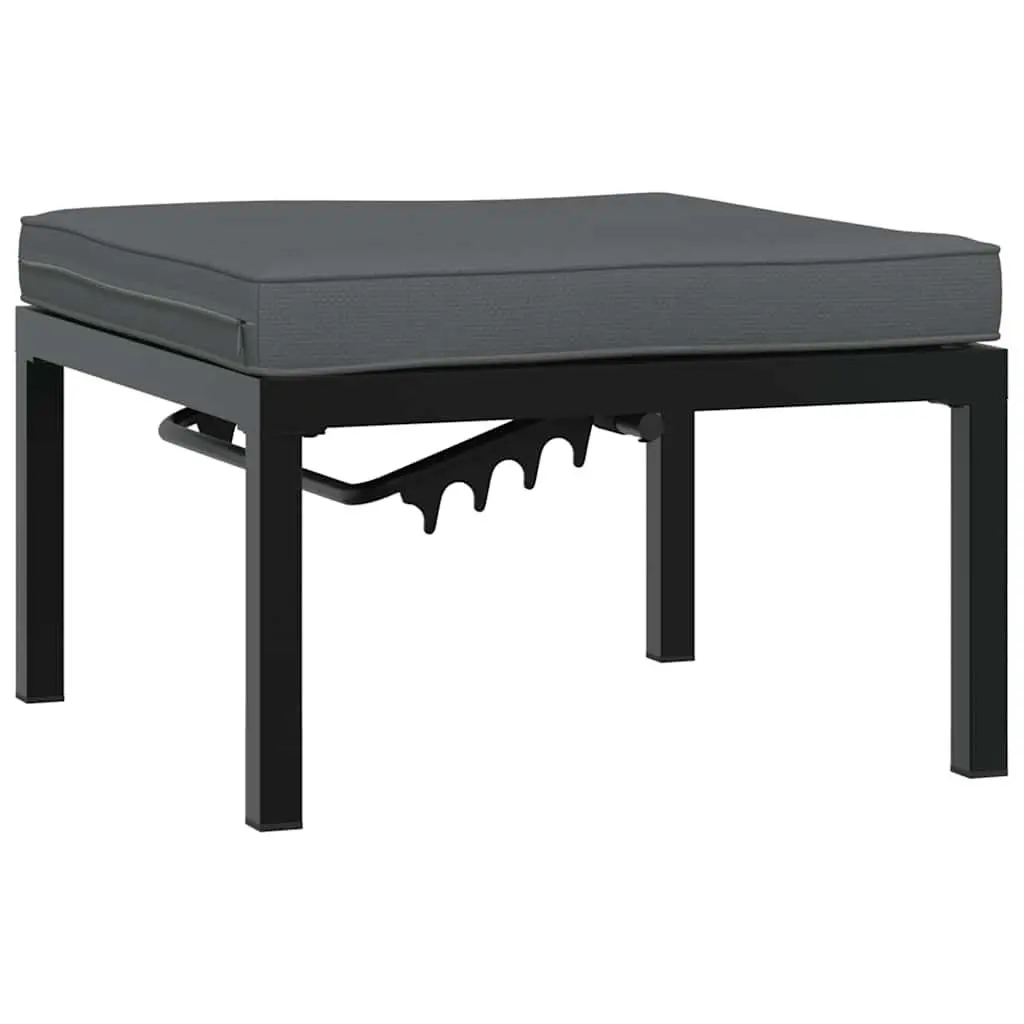 4 Piece Garden Sofa Set Aluminium Black Modular Outdoor Furniture
