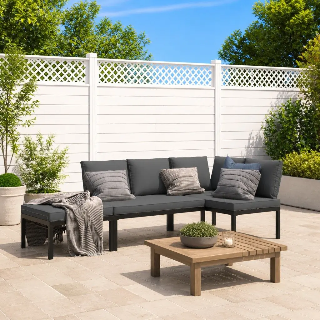 3-Piece Outdoor Sofa Set with Cushions