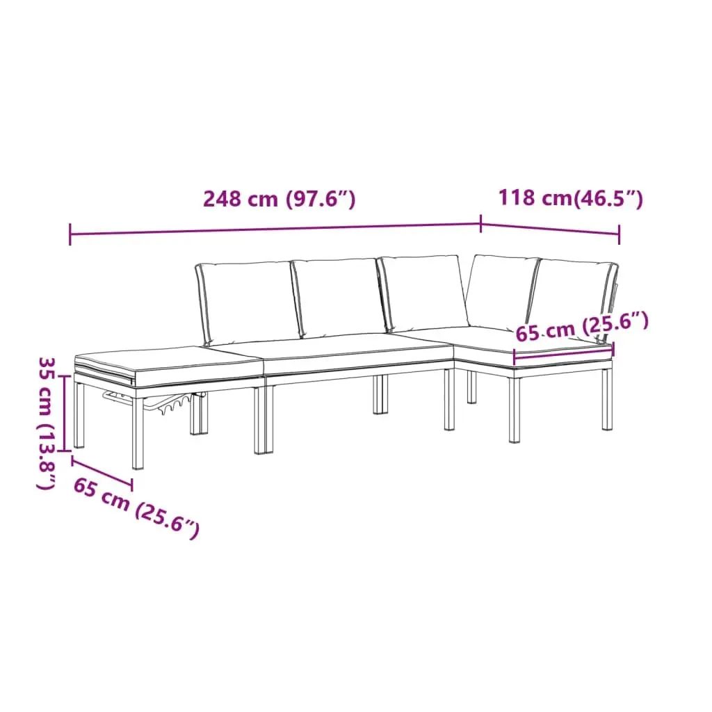 3-Piece Outdoor Sofa Set with Cushions