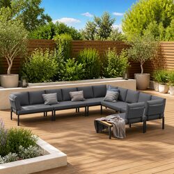 Durable 6 Piece Outdoor Garden Sofa Set with Cushions