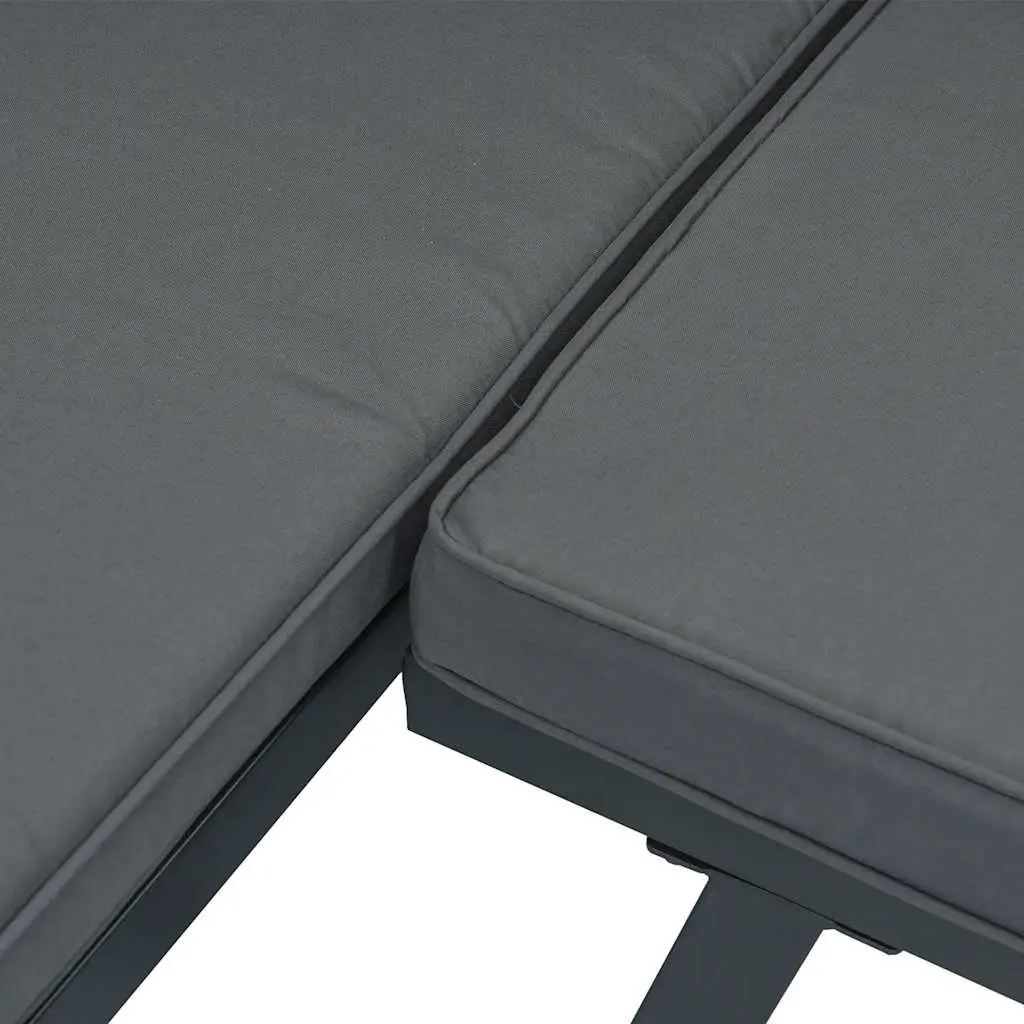 Outdoor Garden Sofa Set 5 Piece Patio Furniture Black Aluminium Modular Design