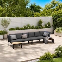 Durable Black Aluminium Outdoor Garden Sofa Set