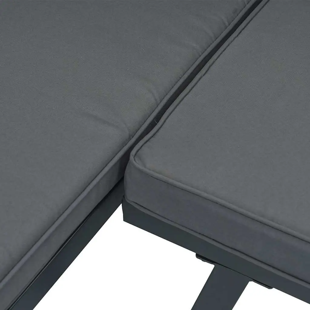 3 Piece Black Aluminium Outdoor Sofa Set
