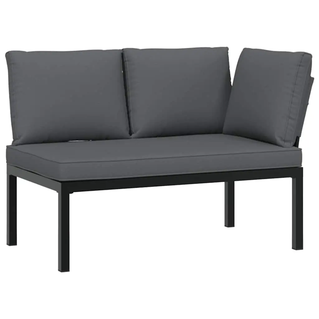 4 Piece Black Aluminium Outdoor Sofa Set