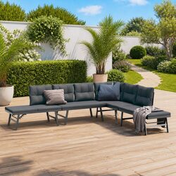 Durable 4-Piece Garden Bench Set with Cushions