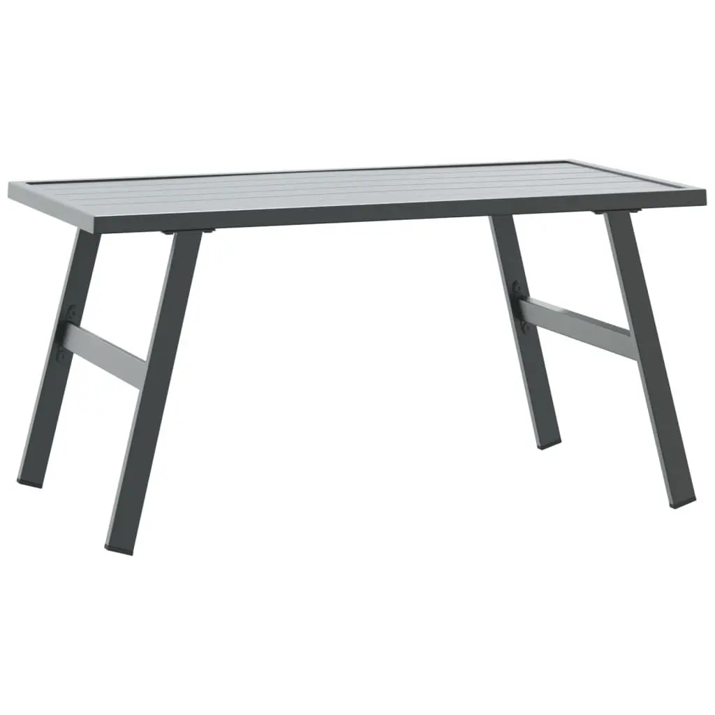 Garden Bench Set Powder-coated Steel 6 Piece Outdoor Patio Furniture Black
