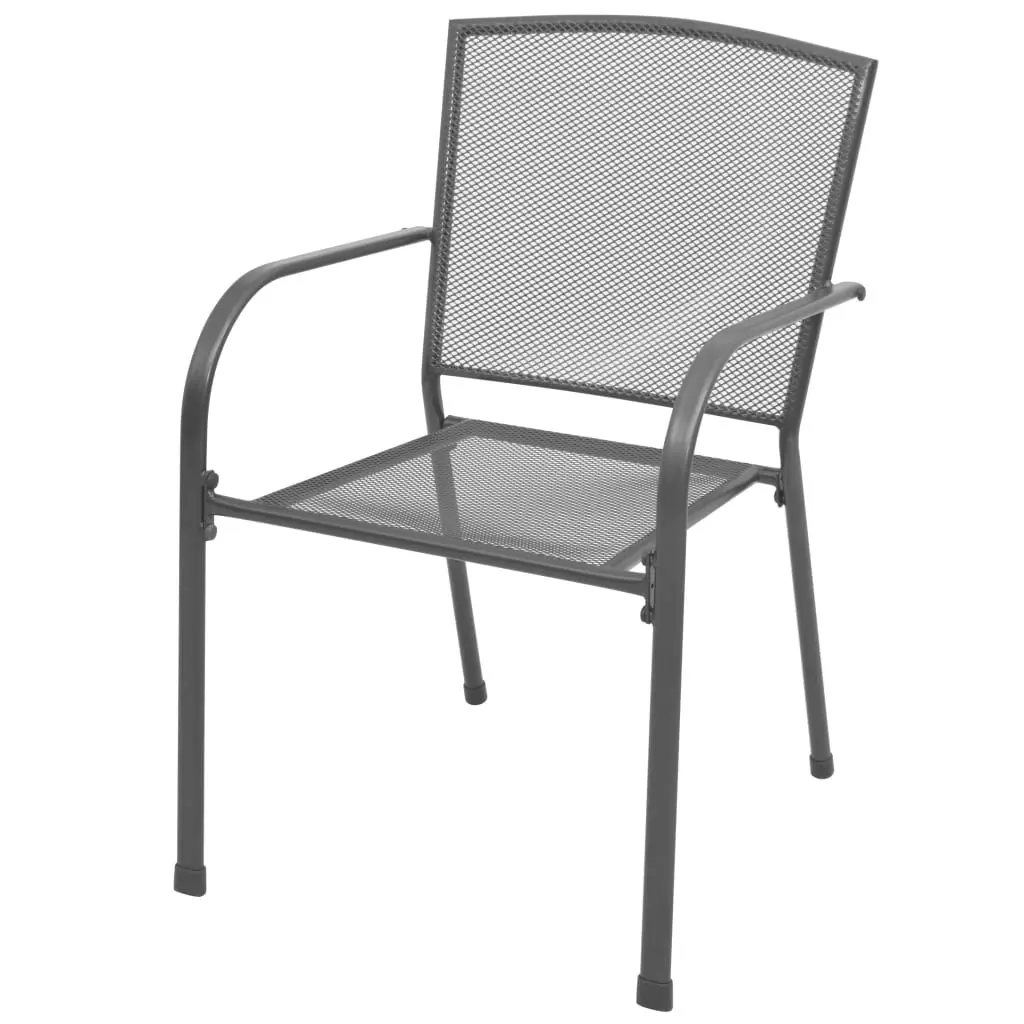 Anthracite Garden Chair Set, 3-Piece