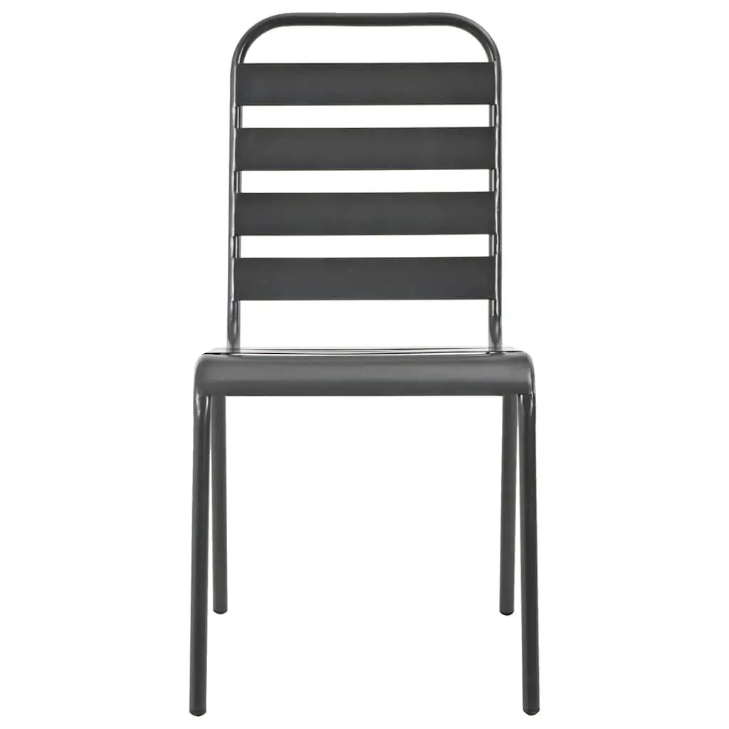 Stackable Garden Chair Set Powder-coated Steel Anthracite 5 Piece