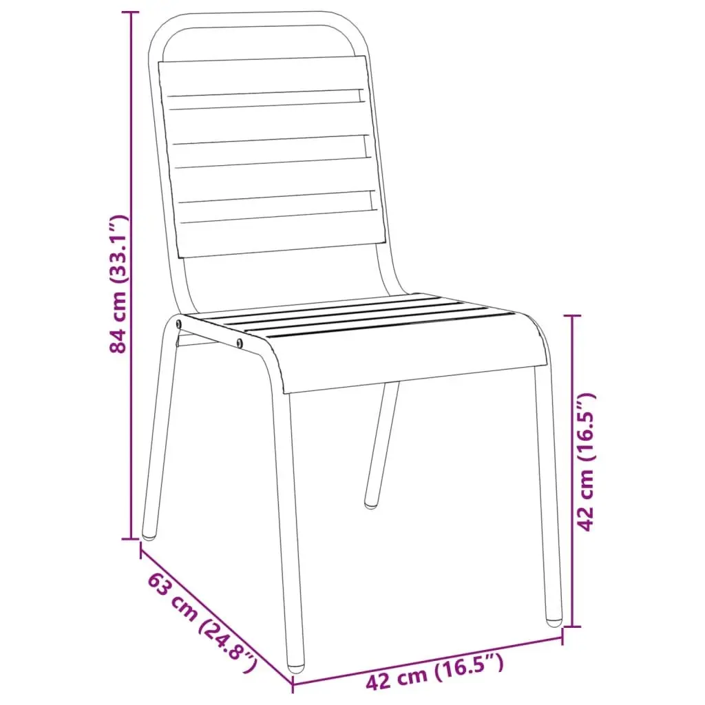 Anthracite 5-Piece Stackable Garden Chair Set