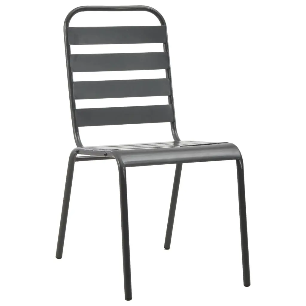Anthracite 5-Piece Stackable Garden Chair Set