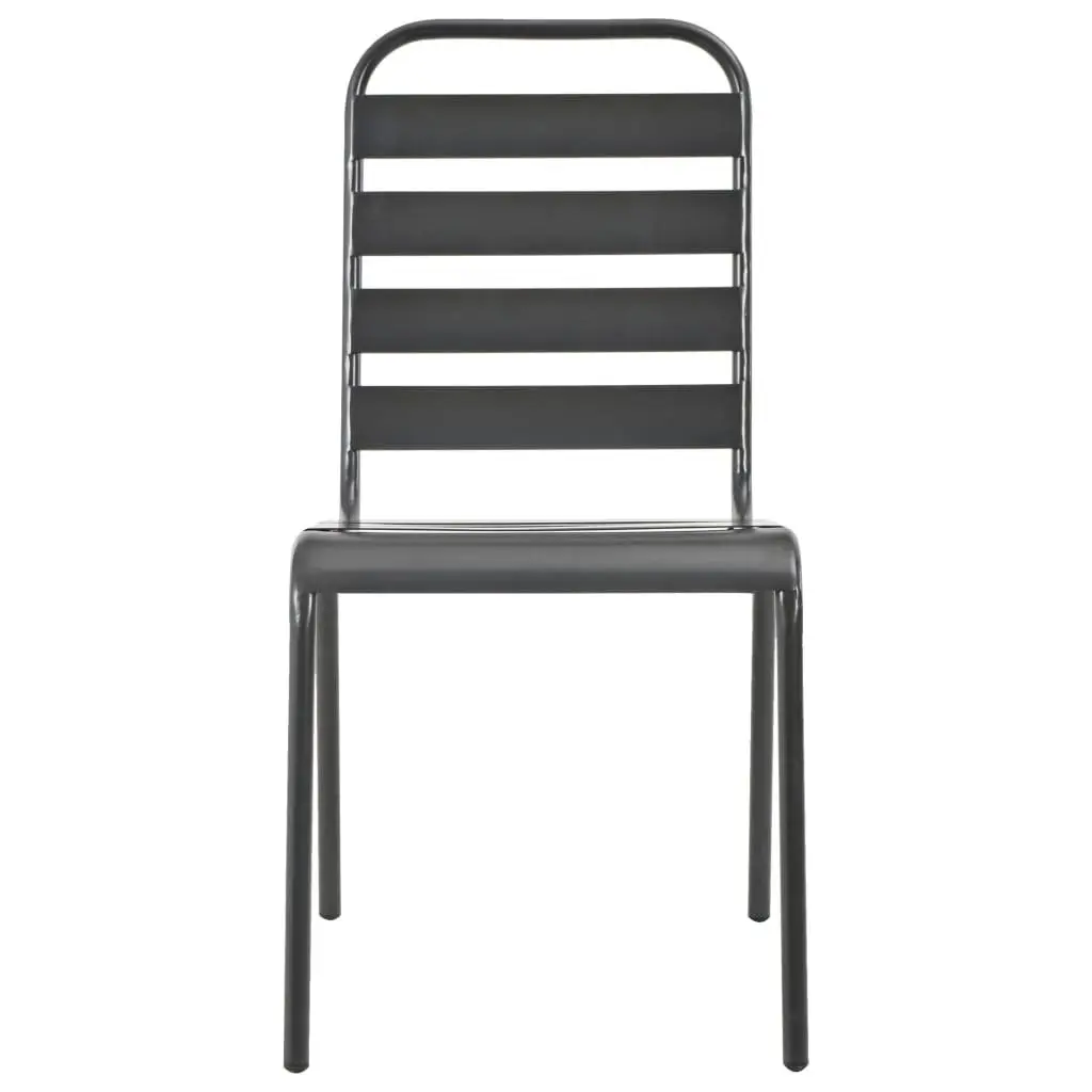 Anthracite 5-Piece Stackable Garden Chair Set