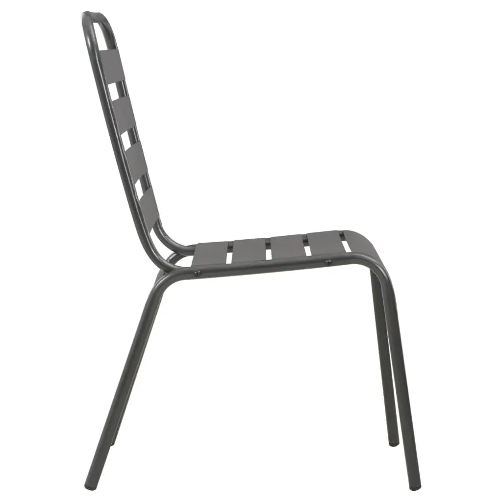 Anthracite 5-Piece Stackable Garden Chair Set