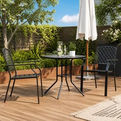 Durable Anthracite Stackable Garden Chair Set – 3 Pieces
