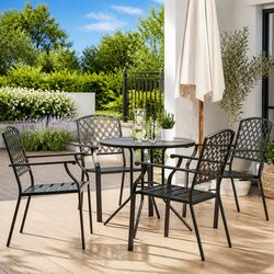 Durable Stackable Garden Chair Set - 5 Piece Anthracite