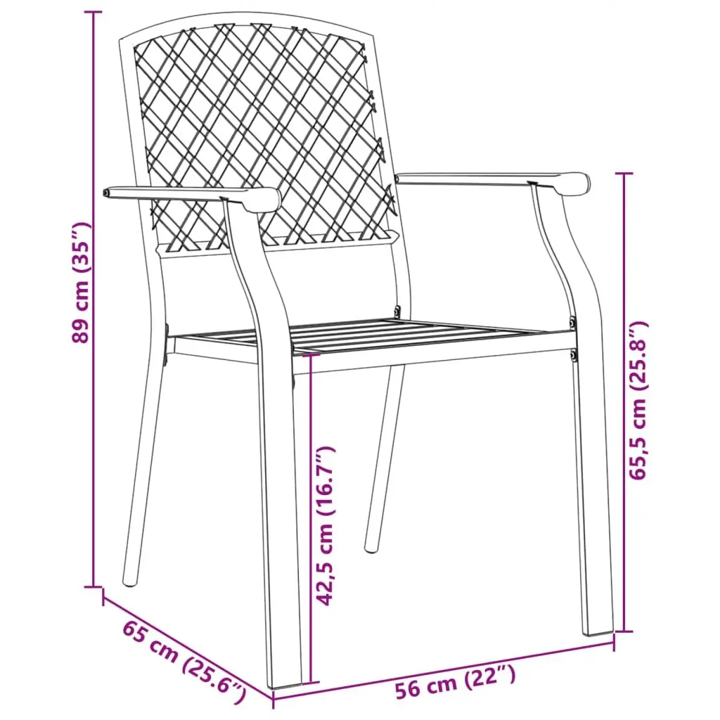 5 Piece Stackable Garden Chair Set in Anthracite