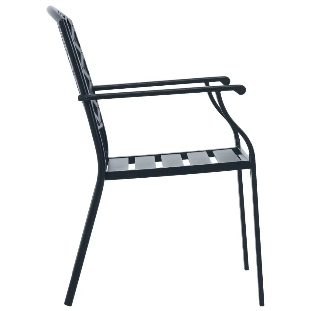 5 Piece Stackable Garden Chair Set in Anthracite