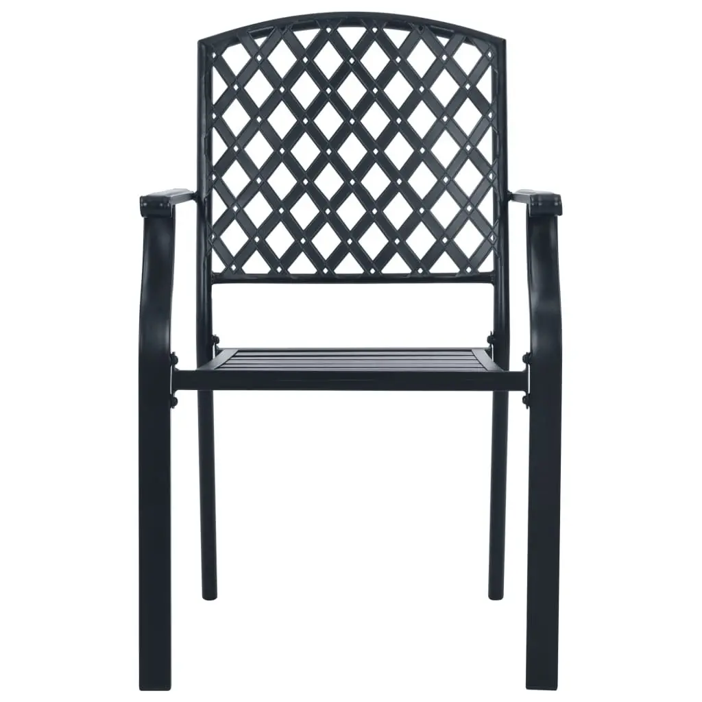 7-Piece Anthracite Stackable Bistro Chair Set for Outdoors