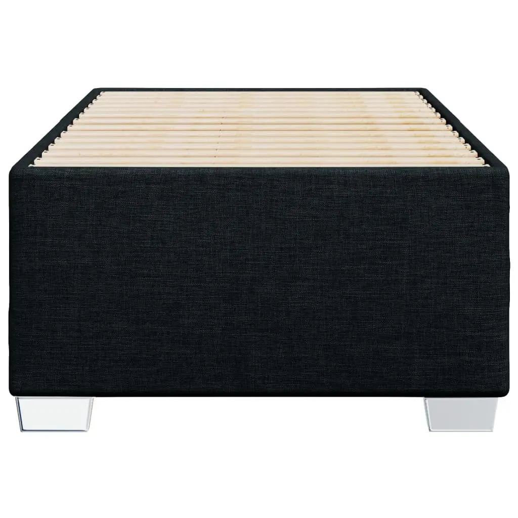 Bed Frame Polyester Fabric 90x190 cm Black Slatted Base