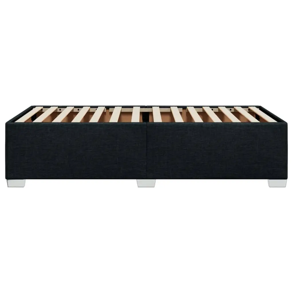 Bed Frame Polyester Fabric 90x190 cm Black Slatted Base