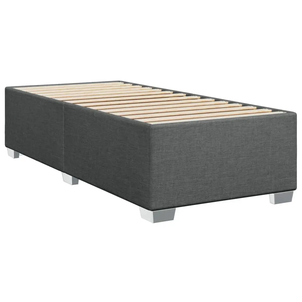 Grey Fabric Bed Frame 90x190 cm with Slatted Base