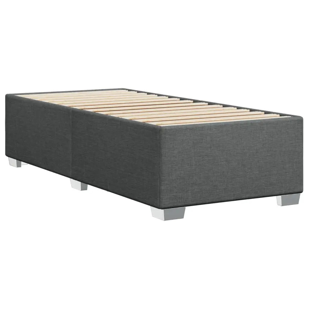 Grey Fabric Bed Frame 90x190 cm with Slatted Base
