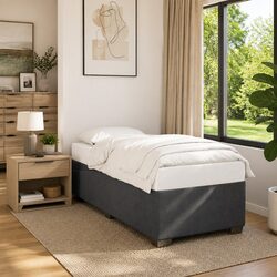 Durable Grey Fabric King Single Bed Frame with Slat Support