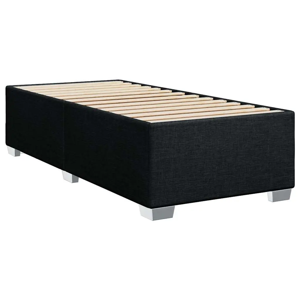 Black Fabric King Single Bed Frame with Slats