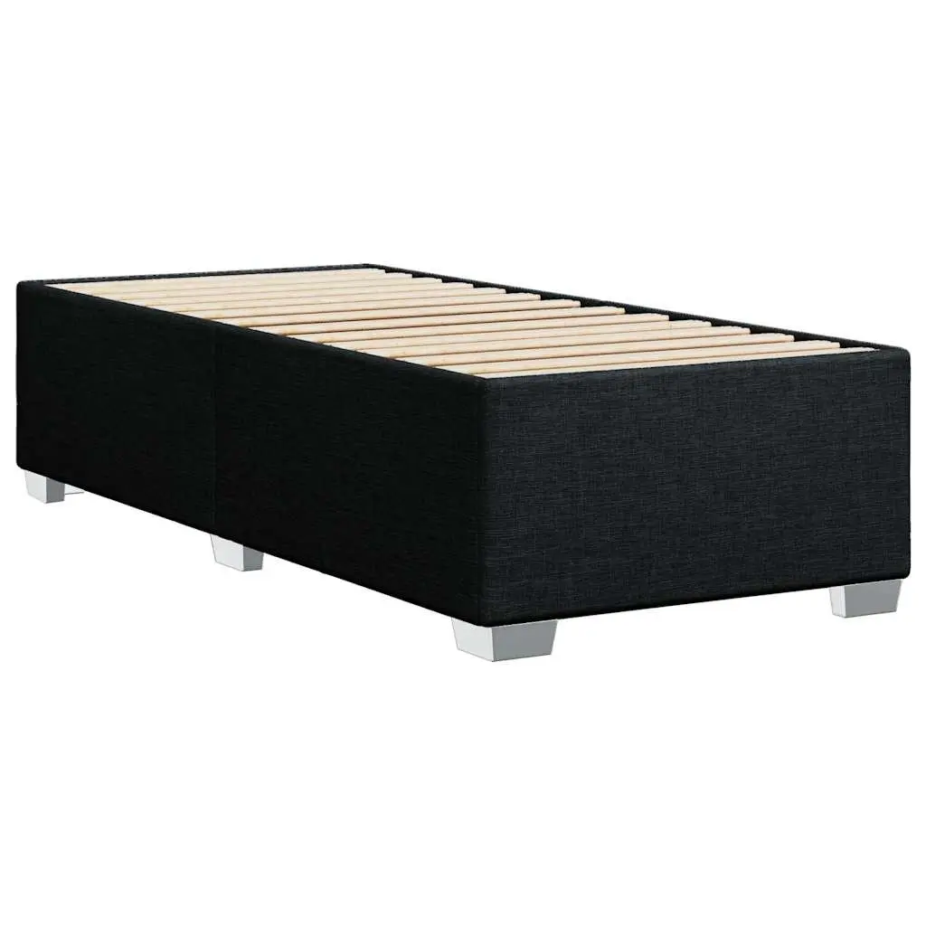 Black Fabric King Single Bed Frame with Slats