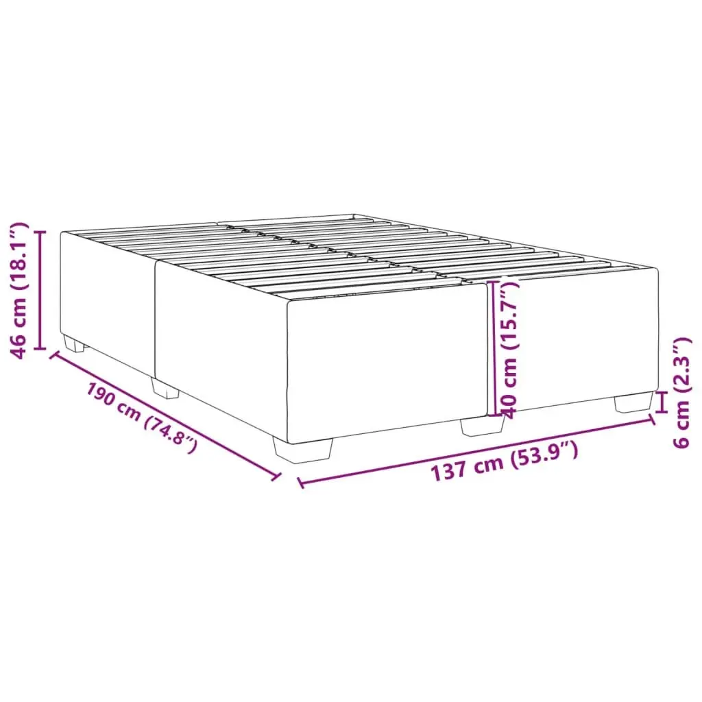 Black Fabric Double Bed Frame with Slat Support