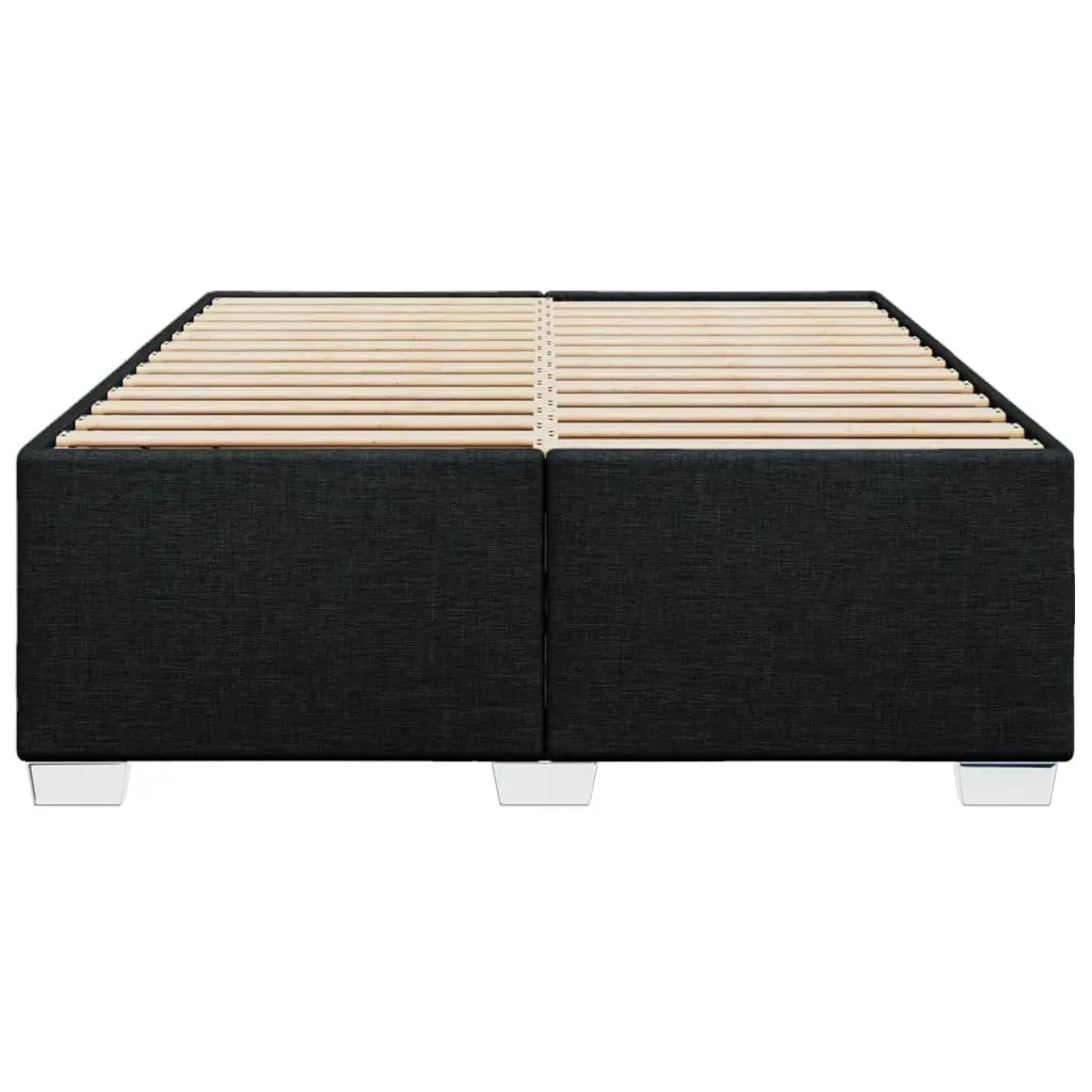 Black Fabric Queen Bed Frame with Slat Support