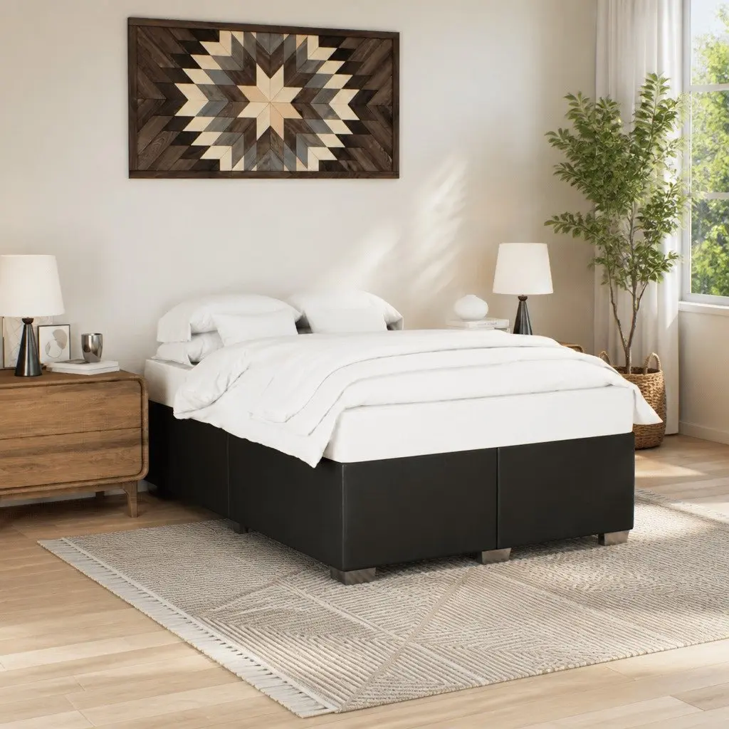Black Faux Leather Double Bed Frame