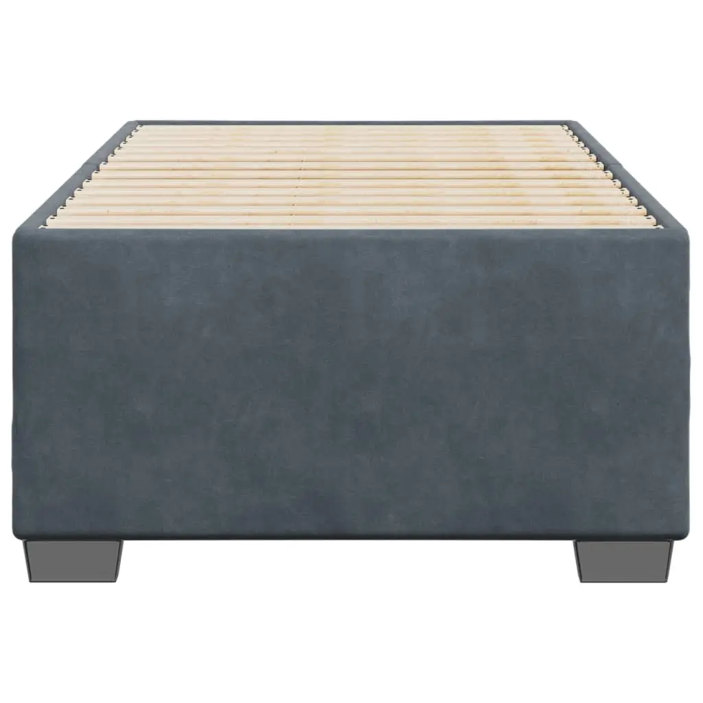 Bed Frame Velvet Grey 90x190 cm Slatted Base
