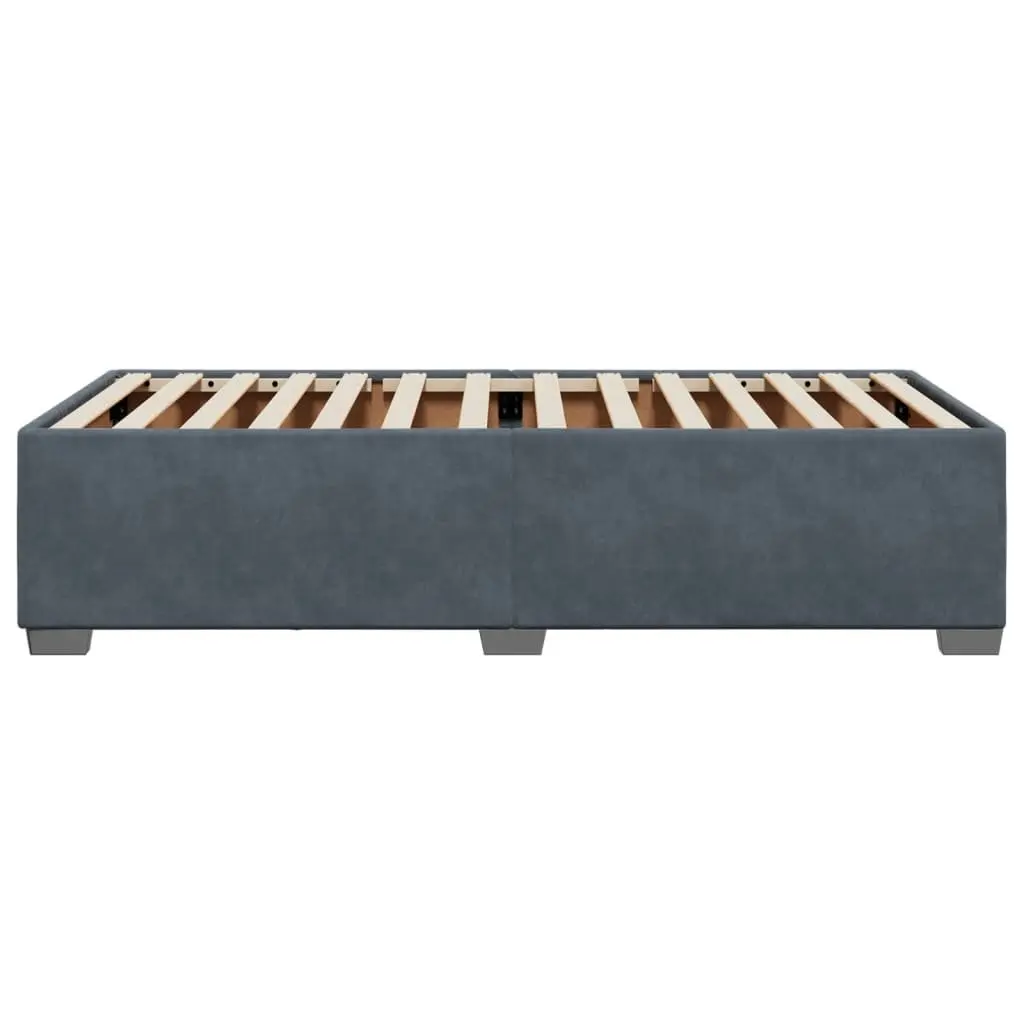 Bed Frame Velvet Grey 90x190 cm Slatted Base